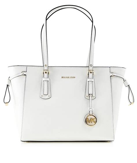 michael kors voyager tote white|Michael Kors saffiano tote.